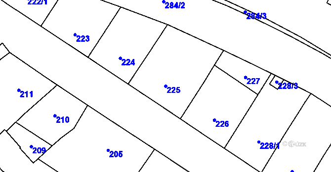 Parcela st. 225 v KÚ Vyšehrad, Katastrální mapa