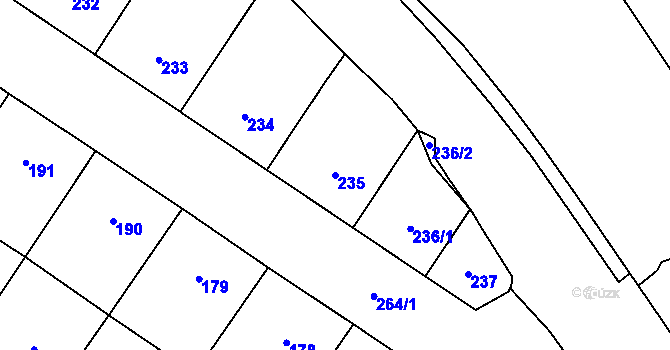 Parcela st. 235 v KÚ Vyšehrad, Katastrální mapa