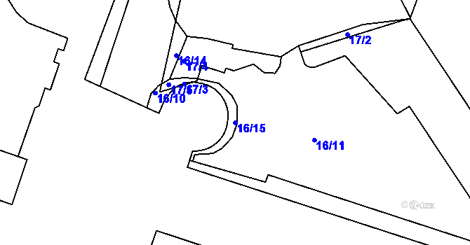 Parcela st. 16/15 v KÚ Žižkov, Katastrální mapa