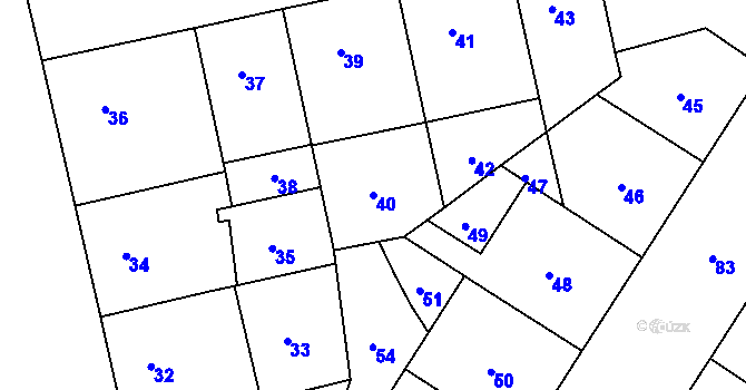Parcela st. 40 v KÚ Žižkov, Katastrální mapa