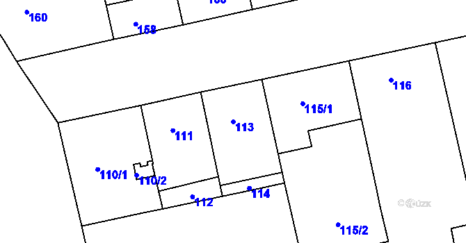 Parcela st. 113 v KÚ Žižkov, Katastrální mapa