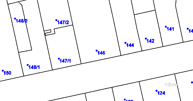 Parcela st. 146 v KÚ Žižkov, Katastrální mapa