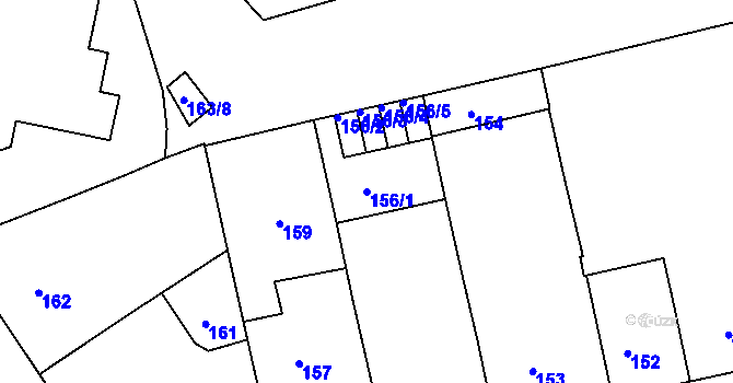 Parcela st. 156/1 v KÚ Žižkov, Katastrální mapa