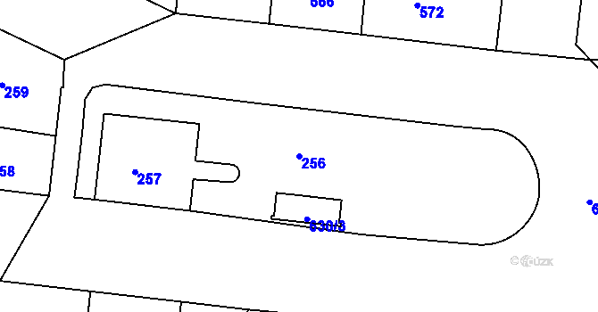 Parcela st. 256 v KÚ Žižkov, Katastrální mapa