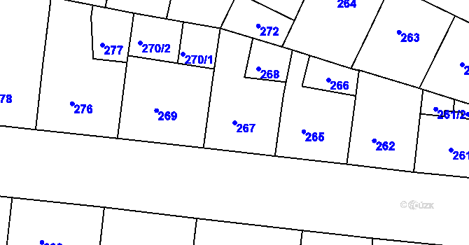 Parcela st. 267 v KÚ Žižkov, Katastrální mapa