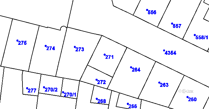 Parcela st. 271 v KÚ Žižkov, Katastrální mapa