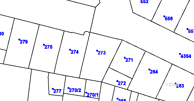 Parcela st. 273 v KÚ Žižkov, Katastrální mapa