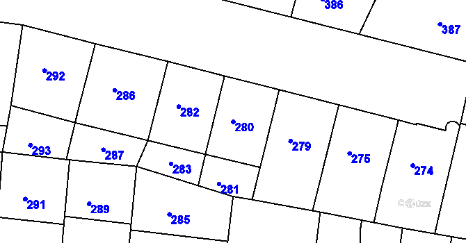 Parcela st. 280 v KÚ Žižkov, Katastrální mapa