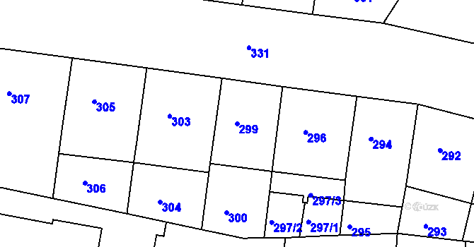 Parcela st. 299 v KÚ Žižkov, Katastrální mapa