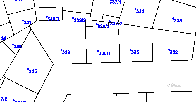 Parcela st. 336 v KÚ Žižkov, Katastrální mapa