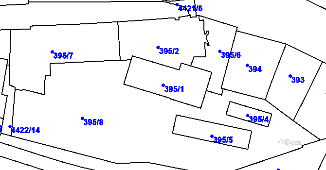 Parcela st. 395/1 v KÚ Žižkov, Katastrální mapa