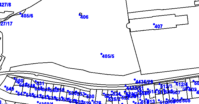 Parcela st. 405 v KÚ Žižkov, Katastrální mapa