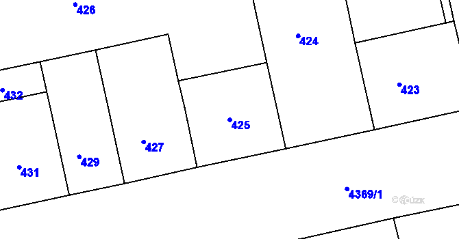 Parcela st. 425 v KÚ Žižkov, Katastrální mapa