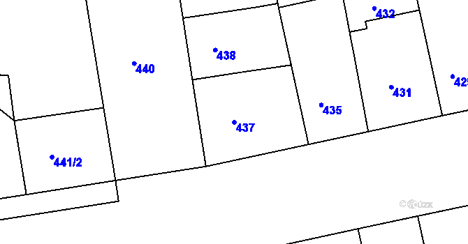 Parcela st. 437 v KÚ Žižkov, Katastrální mapa