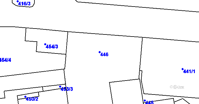 Parcela st. 446 v KÚ Žižkov, Katastrální mapa