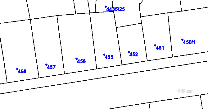 Parcela st. 455 v KÚ Žižkov, Katastrální mapa