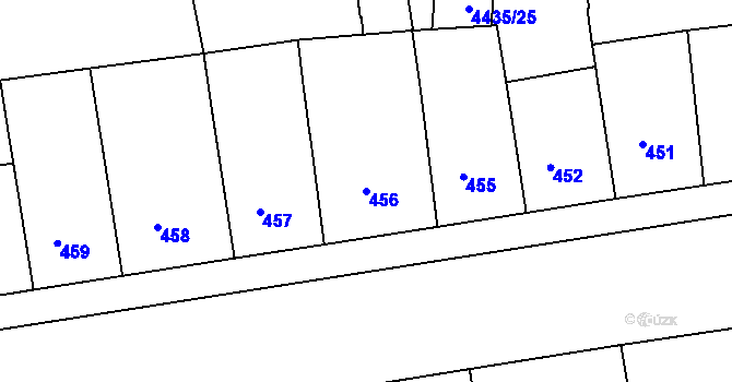 Parcela st. 456 v KÚ Žižkov, Katastrální mapa