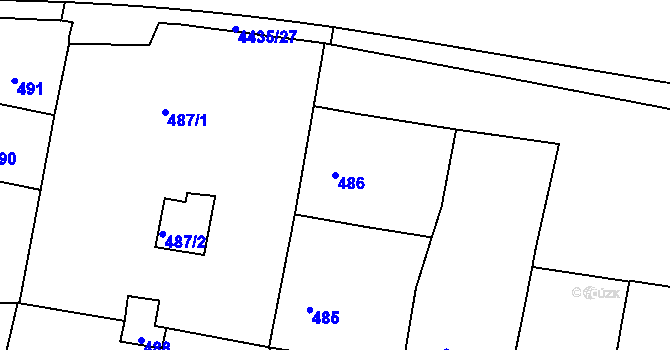 Parcela st. 486 v KÚ Žižkov, Katastrální mapa