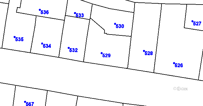 Parcela st. 529 v KÚ Žižkov, Katastrální mapa