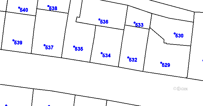 Parcela st. 534 v KÚ Žižkov, Katastrální mapa