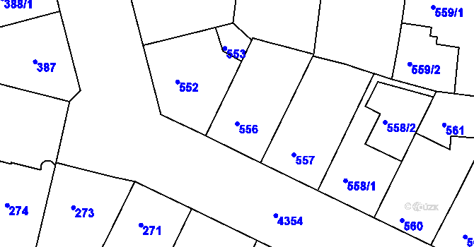 Parcela st. 556 v KÚ Žižkov, Katastrální mapa