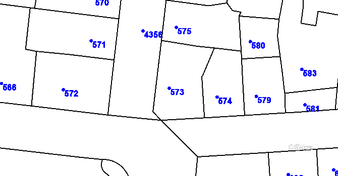 Parcela st. 573 v KÚ Žižkov, Katastrální mapa