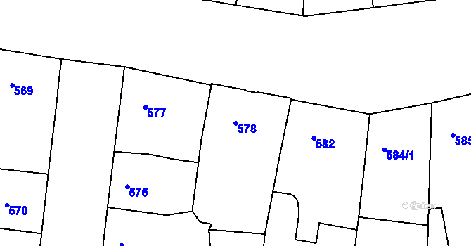 Parcela st. 578 v KÚ Žižkov, Katastrální mapa