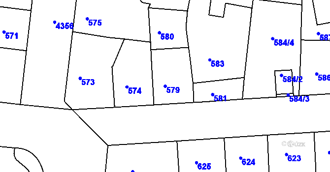 Parcela st. 579 v KÚ Žižkov, Katastrální mapa