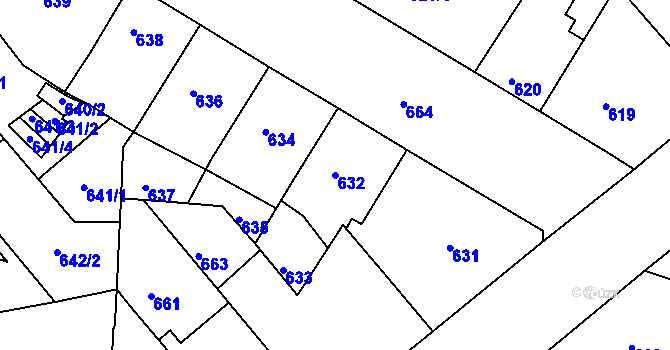 Parcela st. 632 v KÚ Žižkov, Katastrální mapa