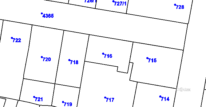 Parcela st. 716 v KÚ Žižkov, Katastrální mapa