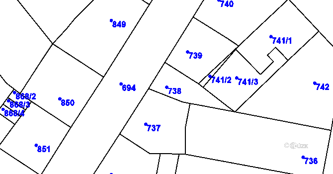 Parcela st. 738 v KÚ Žižkov, Katastrální mapa