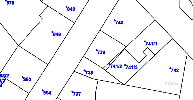 Parcela st. 739 v KÚ Žižkov, Katastrální mapa