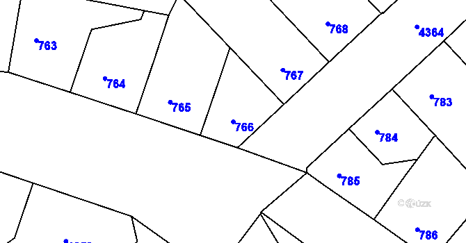 Parcela st. 766 v KÚ Žižkov, Katastrální mapa