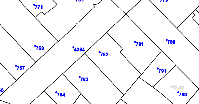 Parcela st. 782 v KÚ Žižkov, Katastrální mapa