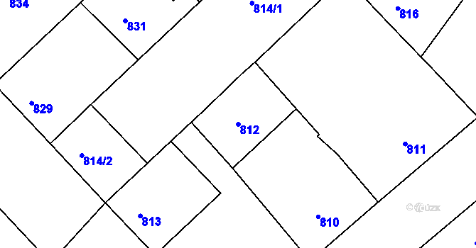 Parcela st. 812 v KÚ Žižkov, Katastrální mapa