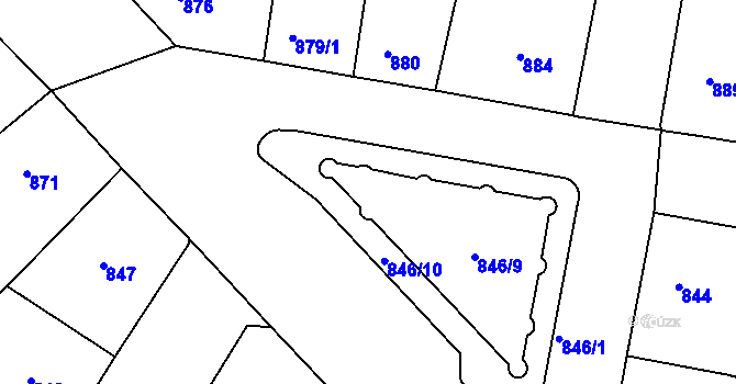 Parcela st. 846/2 v KÚ Žižkov, Katastrální mapa