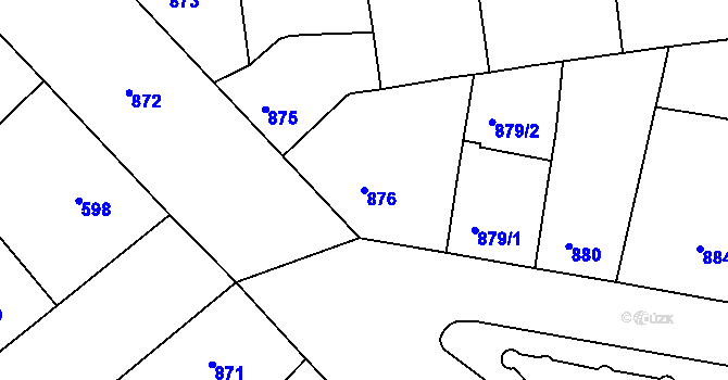 Parcela st. 876 v KÚ Žižkov, Katastrální mapa