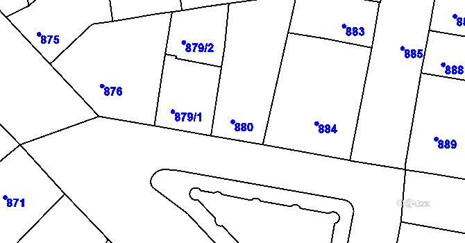Parcela st. 880 v KÚ Žižkov, Katastrální mapa