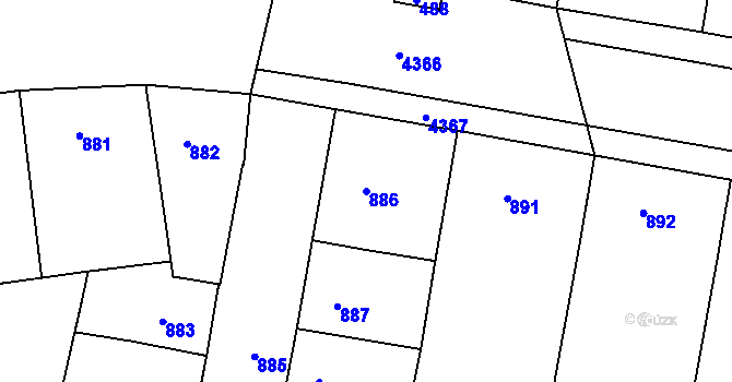 Parcela st. 886 v KÚ Žižkov, Katastrální mapa