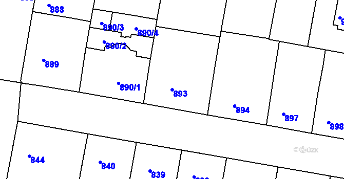 Parcela st. 893 v KÚ Žižkov, Katastrální mapa