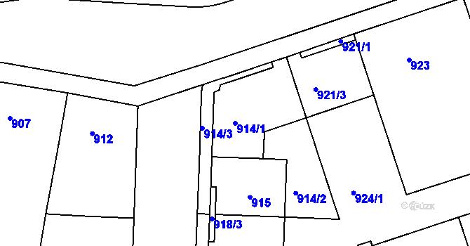 Parcela st. 914/1 v KÚ Žižkov, Katastrální mapa