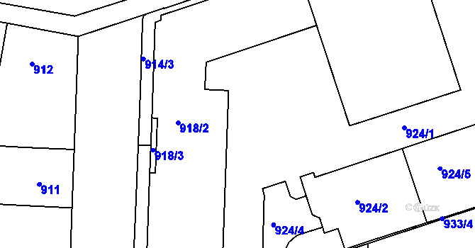 Parcela st. 914/2 v KÚ Žižkov, Katastrální mapa