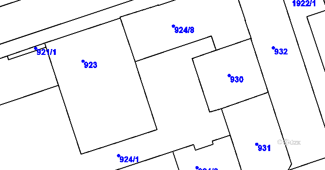 Parcela st. 924/11 v KÚ Žižkov, Katastrální mapa