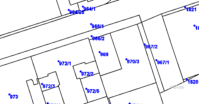 Parcela st. 969 v KÚ Žižkov, Katastrální mapa