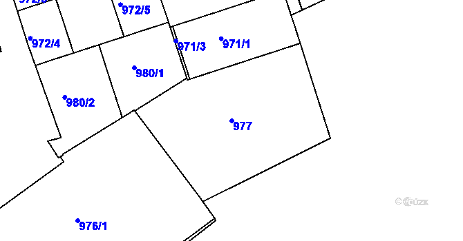 Parcela st. 977 v KÚ Žižkov, Katastrální mapa