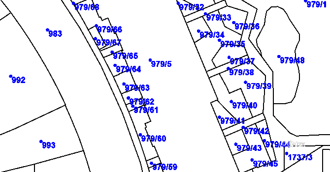Parcela st. 979/3 v KÚ Žižkov, Katastrální mapa