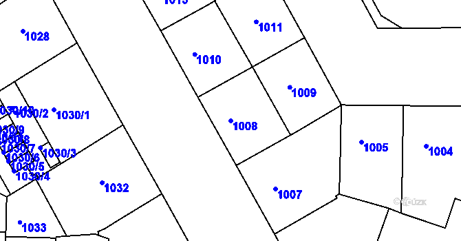 Parcela st. 1008 v KÚ Žižkov, Katastrální mapa