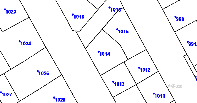 Parcela st. 1014 v KÚ Žižkov, Katastrální mapa