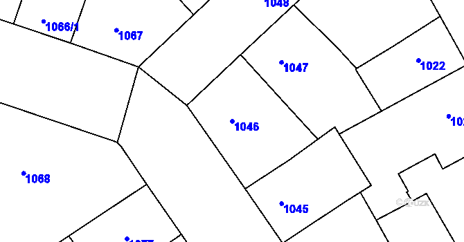 Parcela st. 1046 v KÚ Žižkov, Katastrální mapa