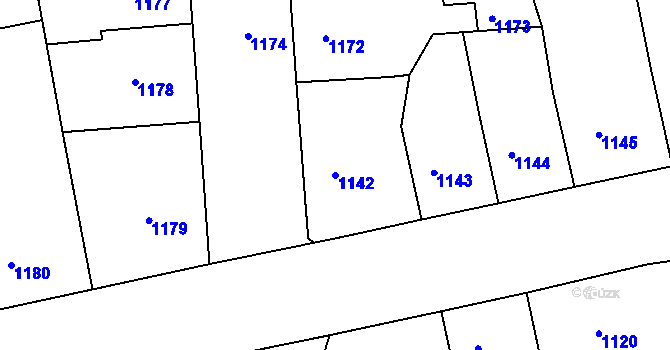 Parcela st. 1142 v KÚ Žižkov, Katastrální mapa